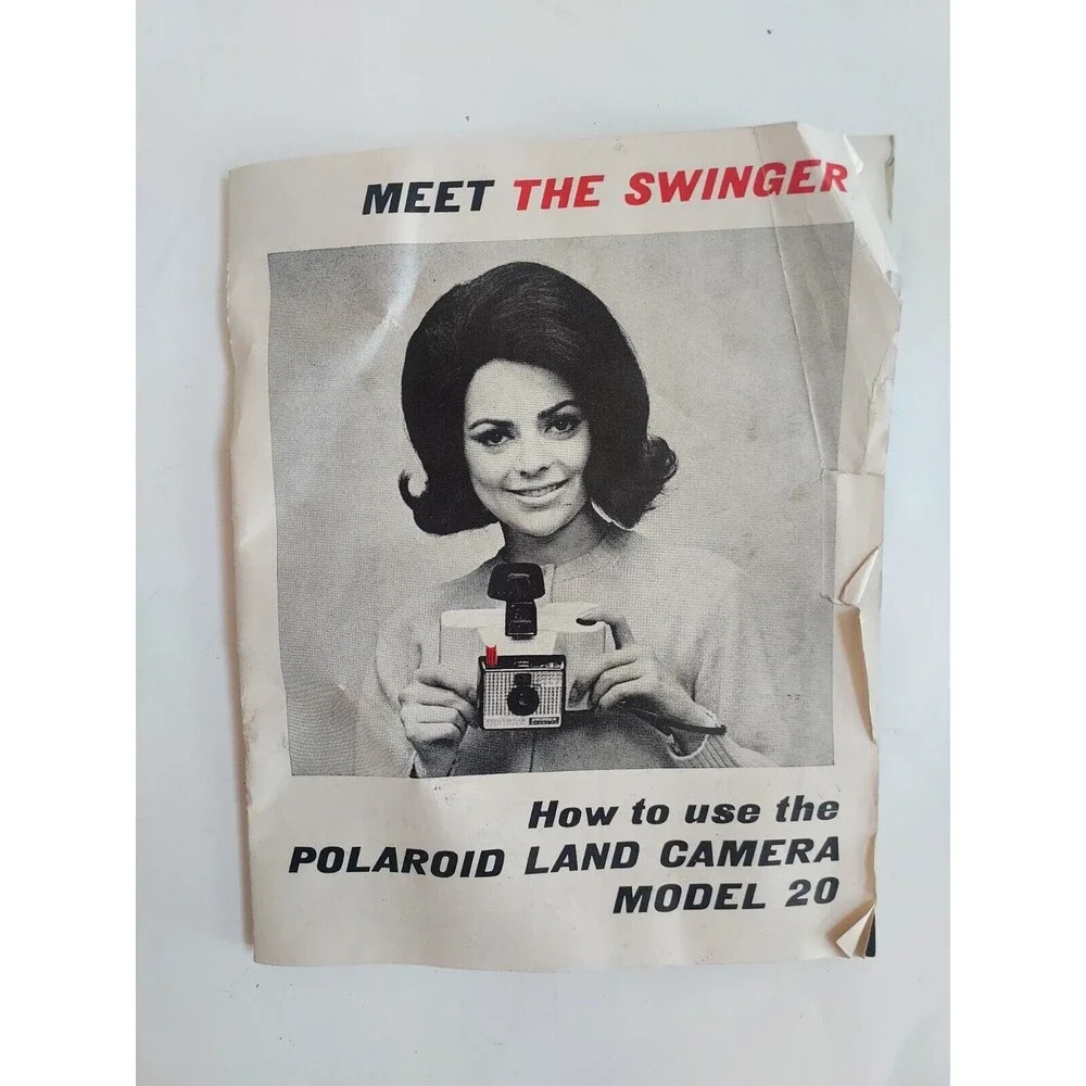 Vintage 1967 Polaroid Land Camera Model 20 The Swinger - Original Box & Manual